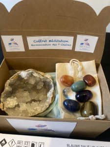 Coffret cadeau, Noël, méditation, chakras, Lithothérapie, Fleurs de Bach
